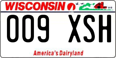 WI license plate 009XSH