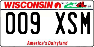 WI license plate 009XSM