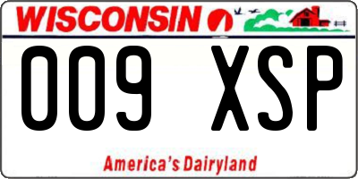WI license plate 009XSP