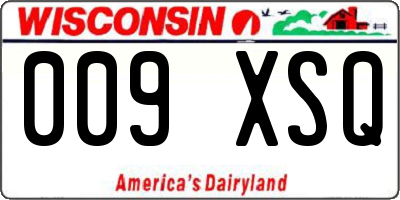 WI license plate 009XSQ