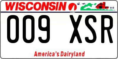 WI license plate 009XSR