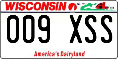 WI license plate 009XSS
