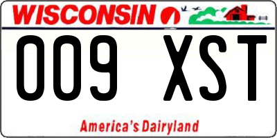 WI license plate 009XST
