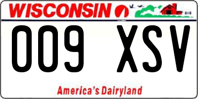 WI license plate 009XSV
