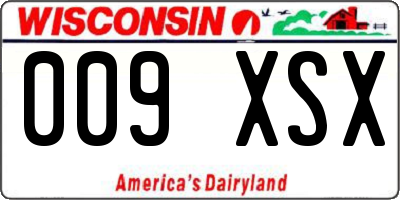 WI license plate 009XSX