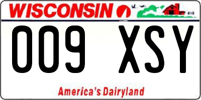 WI license plate 009XSY