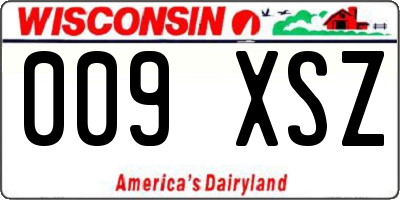 WI license plate 009XSZ