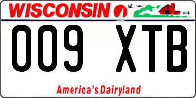 WI license plate 009XTB