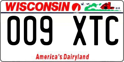 WI license plate 009XTC