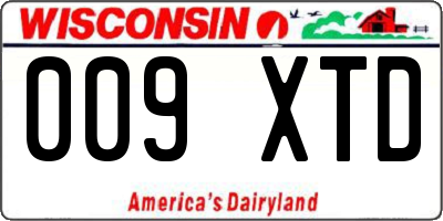 WI license plate 009XTD