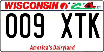 WI license plate 009XTK