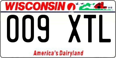 WI license plate 009XTL