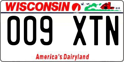 WI license plate 009XTN