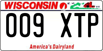 WI license plate 009XTP