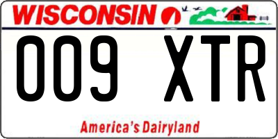 WI license plate 009XTR