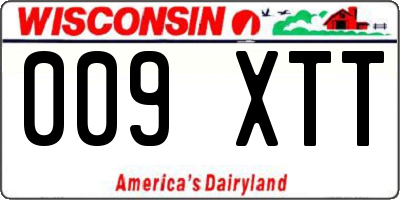 WI license plate 009XTT