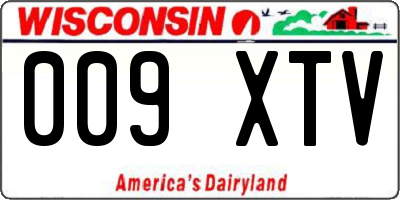 WI license plate 009XTV