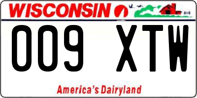 WI license plate 009XTW