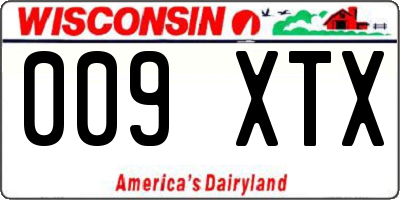 WI license plate 009XTX