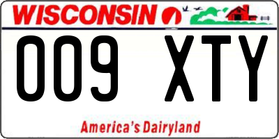 WI license plate 009XTY