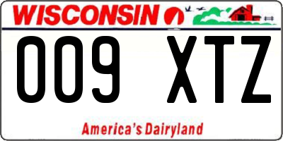 WI license plate 009XTZ