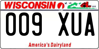 WI license plate 009XUA