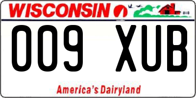 WI license plate 009XUB