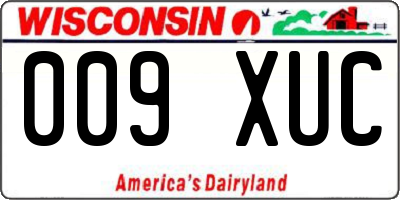 WI license plate 009XUC