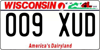 WI license plate 009XUD