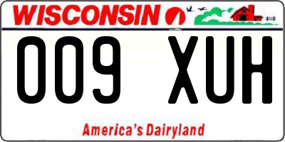 WI license plate 009XUH