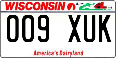 WI license plate 009XUK
