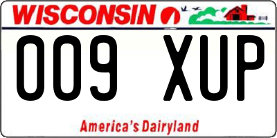 WI license plate 009XUP