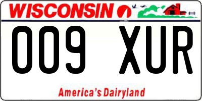 WI license plate 009XUR