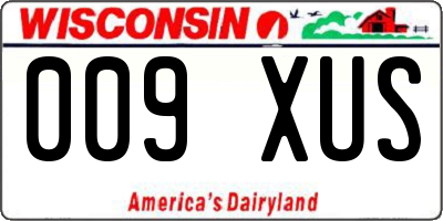 WI license plate 009XUS