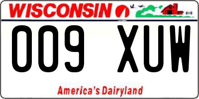 WI license plate 009XUW