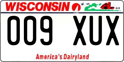WI license plate 009XUX