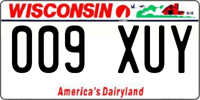 WI license plate 009XUY