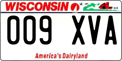 WI license plate 009XVA