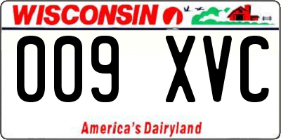 WI license plate 009XVC