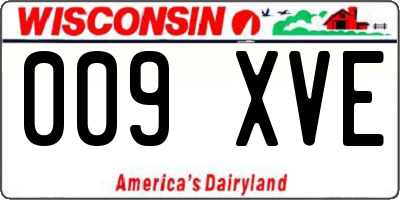 WI license plate 009XVE