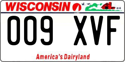WI license plate 009XVF