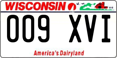 WI license plate 009XVI