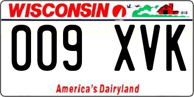 WI license plate 009XVK