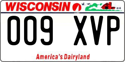 WI license plate 009XVP