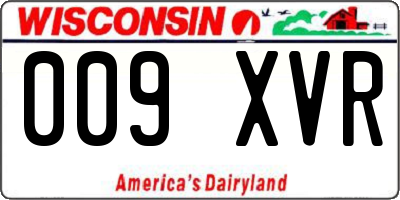 WI license plate 009XVR
