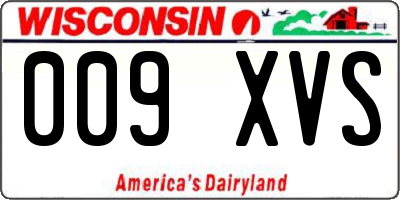 WI license plate 009XVS