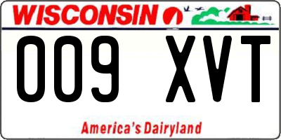 WI license plate 009XVT