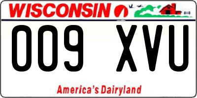 WI license plate 009XVU