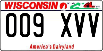 WI license plate 009XVV