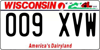 WI license plate 009XVW